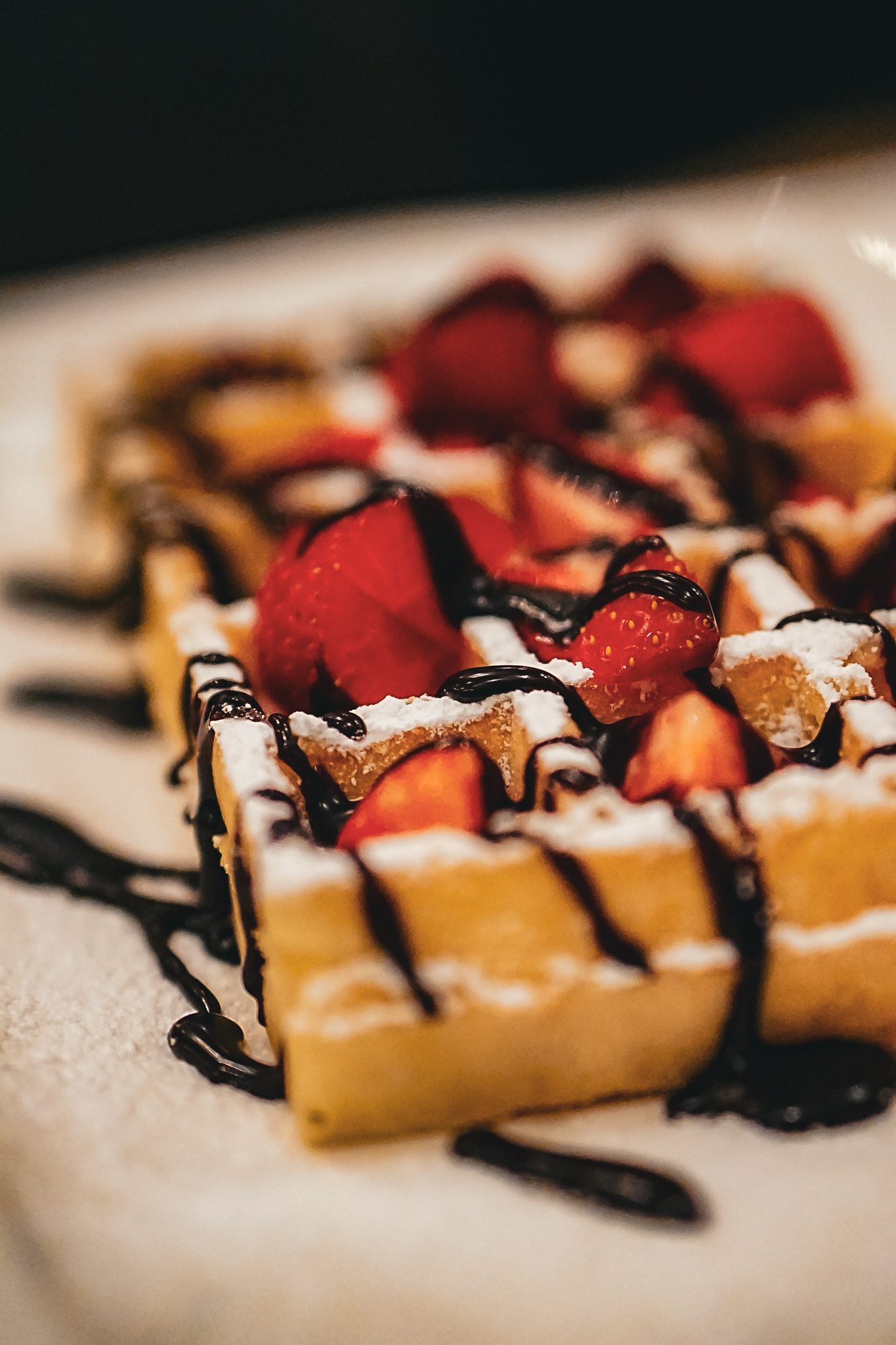 Brussels waffle with strawberries